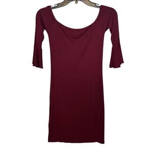 Forever 21 ribbed knit off-the-shoulder bodycon dress with bell sleeves. Size S